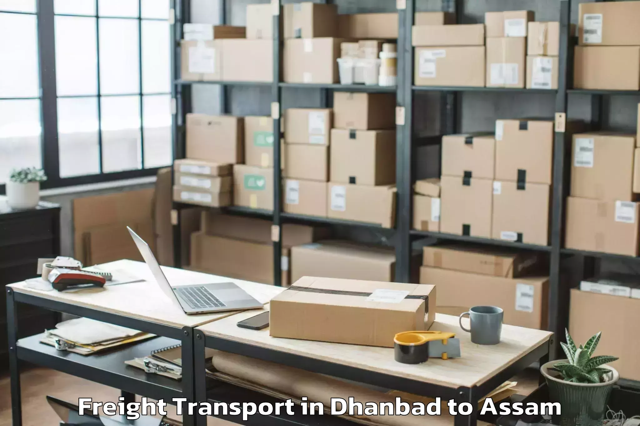 Easy Dhanbad to Pandu Freight Transport Booking